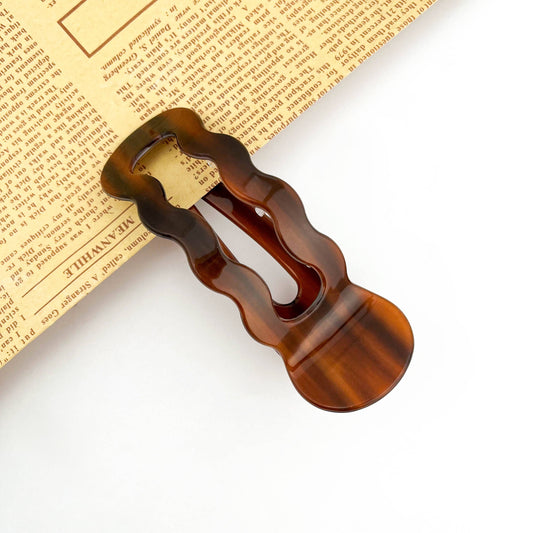 Brown Wavy Barrette Hair Clip PRE-ORDER