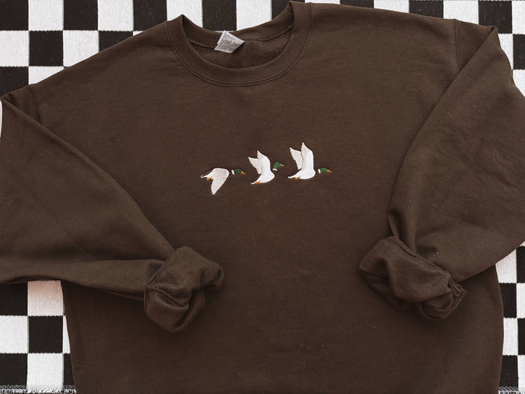 Mallard Duck Embroidered Crewneck