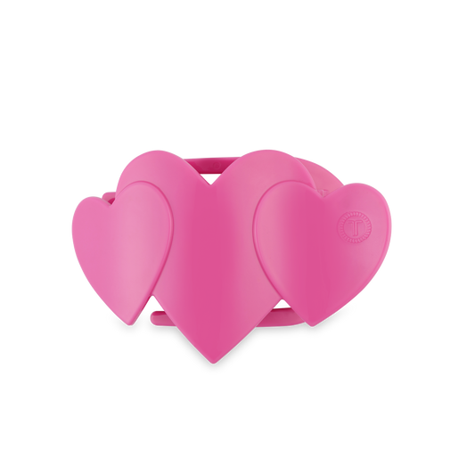 Teleties Pink Heart Flat Clip Small