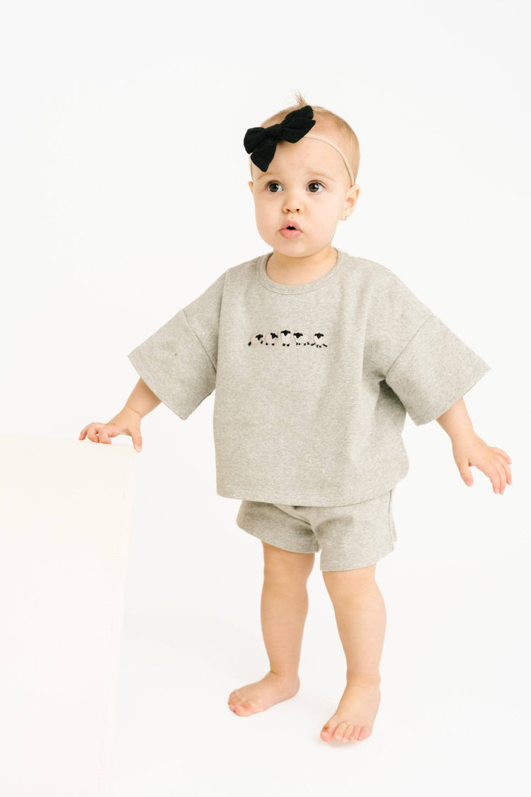 Gray Sheep Embroidered Slouchy Set