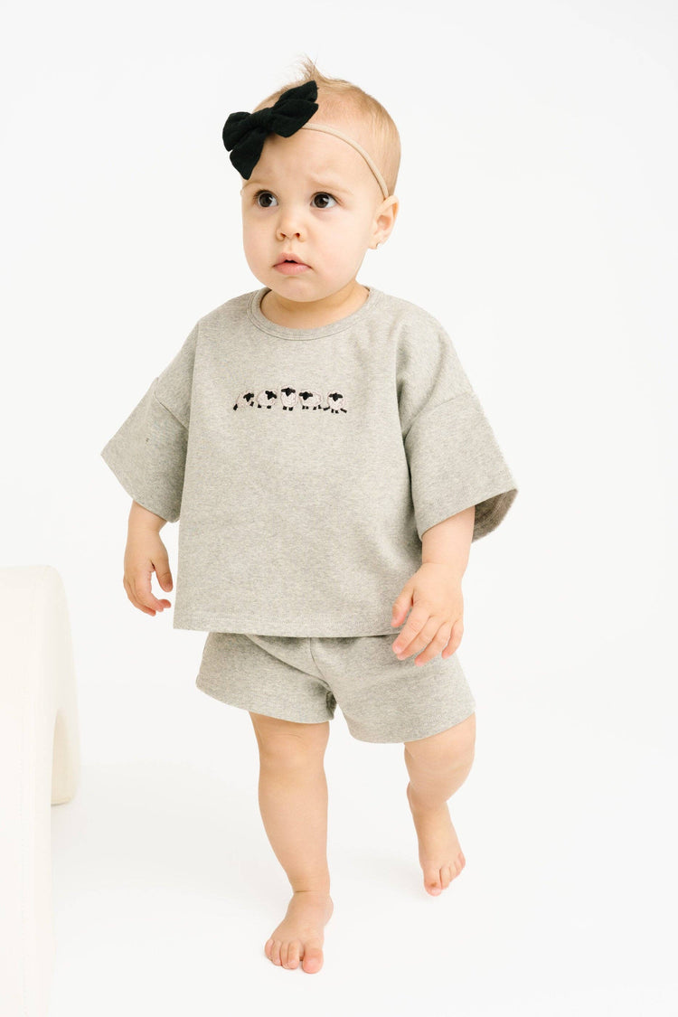 Gray Sheep Embroidered Slouchy Set