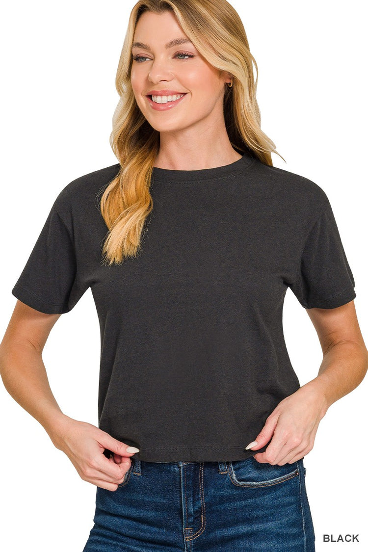 The Everyday Essential Cropped Tee Black PRE-ORDER