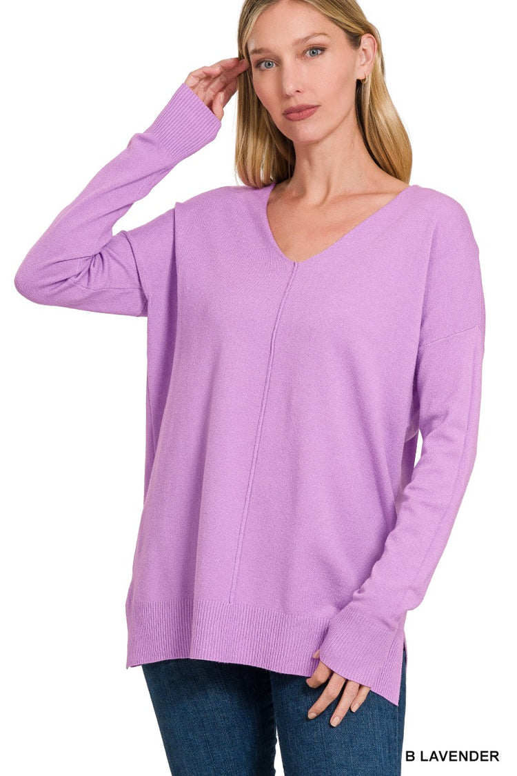 Viscose Front Seam Sweater/Lavender