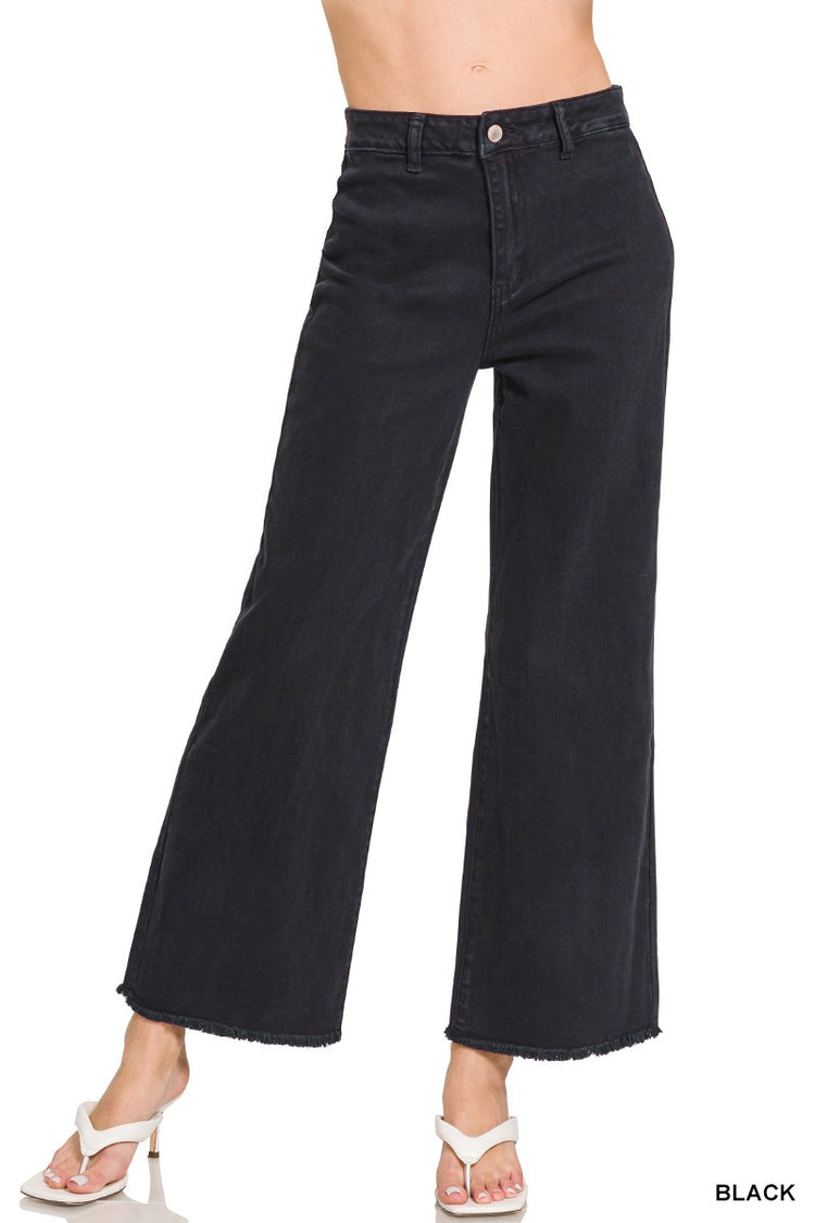 Black Frayed Cutoff Pants