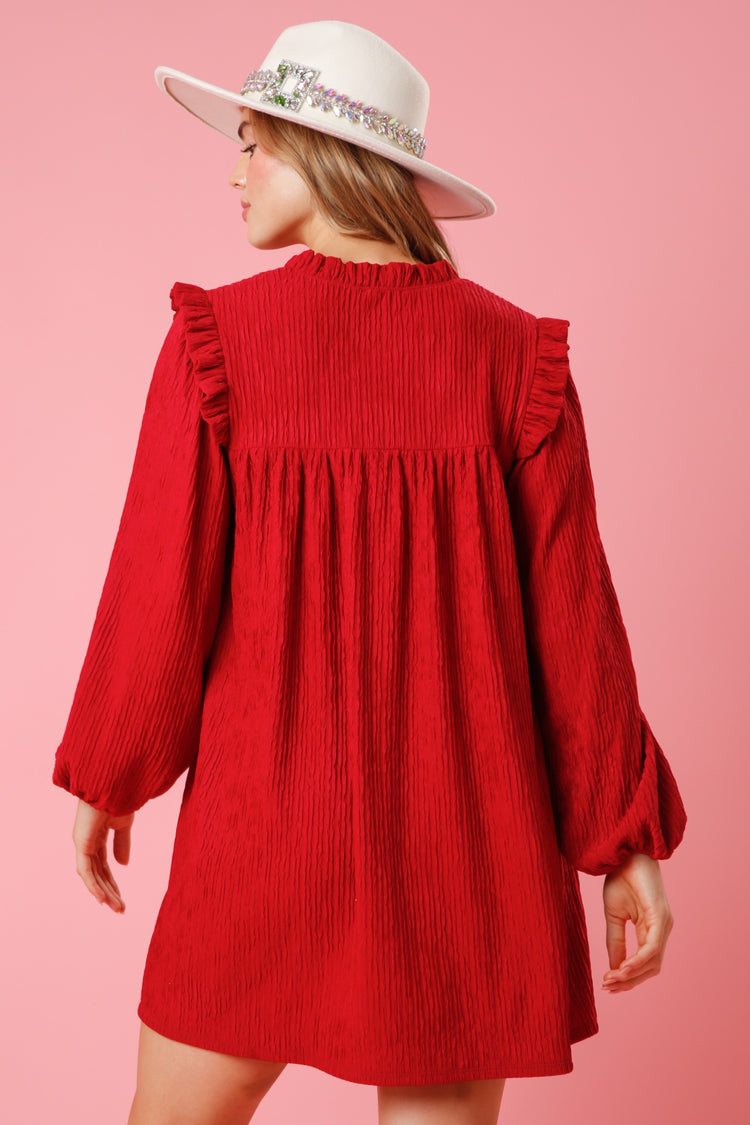 Ruffled Loose Fit Mini Dress
