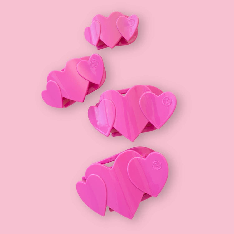 Teleties Pink Heart Flat Clip Tiny ONE LEFT