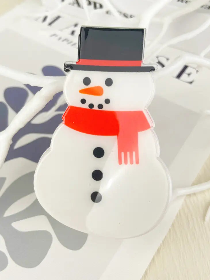 Santa Hair Claw Clip-Snowman