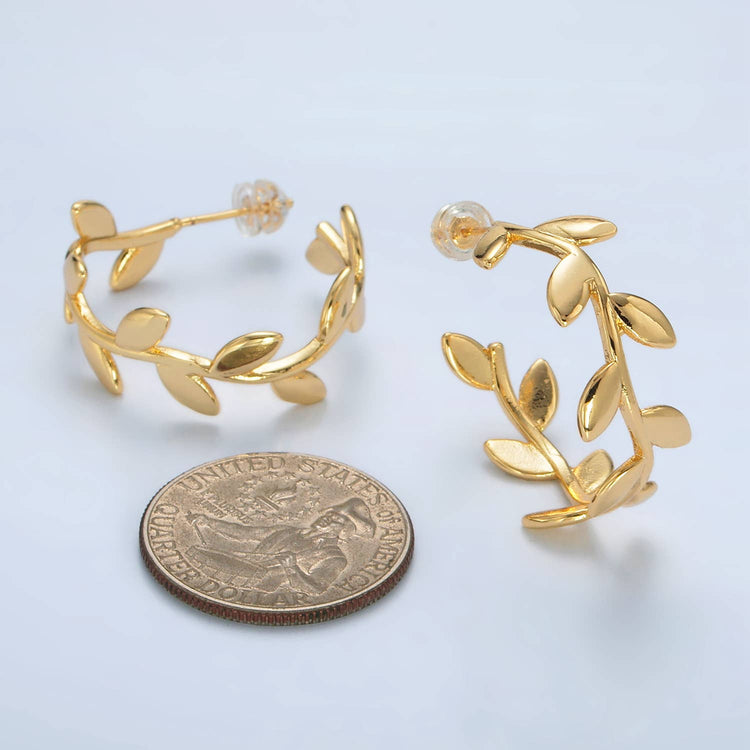 Nature Leaf Hoop Earring ONE LEFT