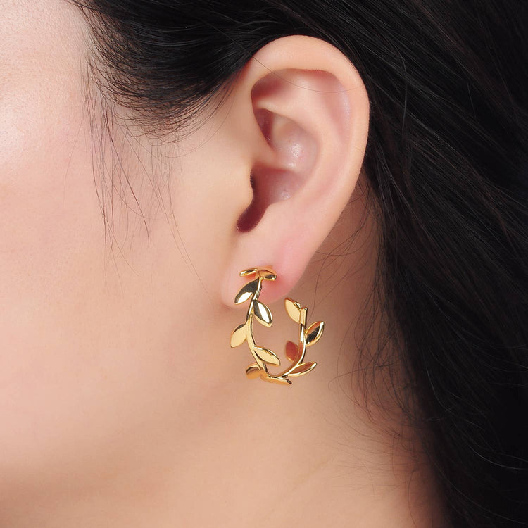Nature Leaf Hoop Earring ONE LEFT