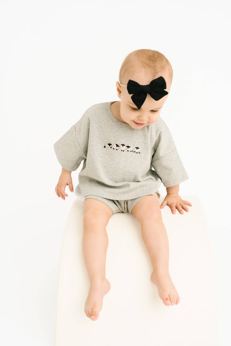 Gray Sheep Embroidered Slouchy Set