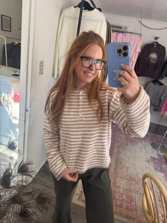 Oatmeal Striped Pullover