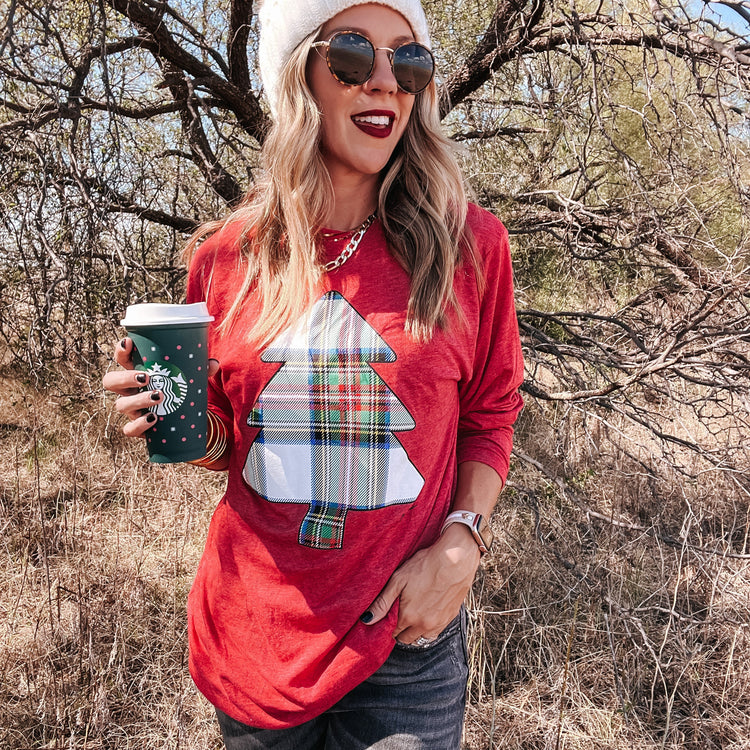 Plaid Tree Longsleeve tee