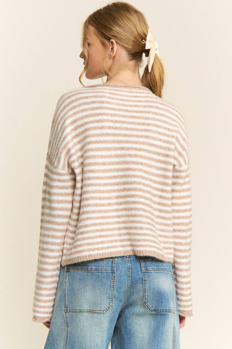 1/12 PRE-ORDER Oatmeal Striped Pullover