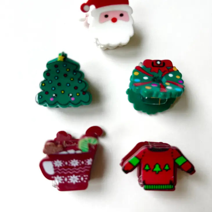 Holiday Christmas Tiny Hair Clips