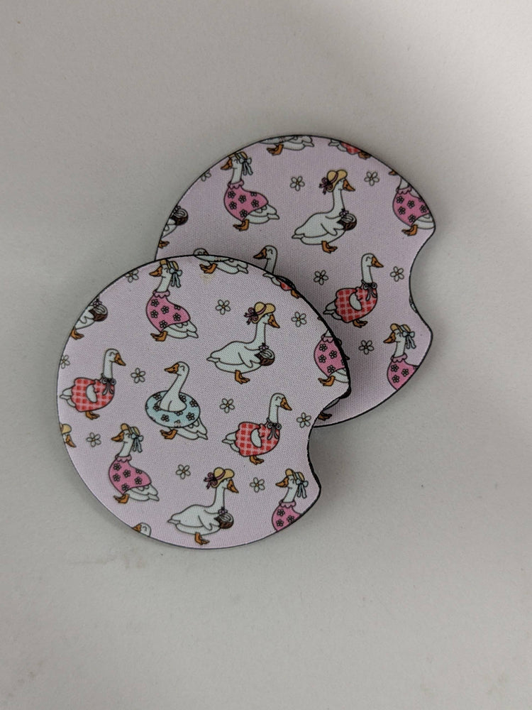 Flower Goose Car Coasters
