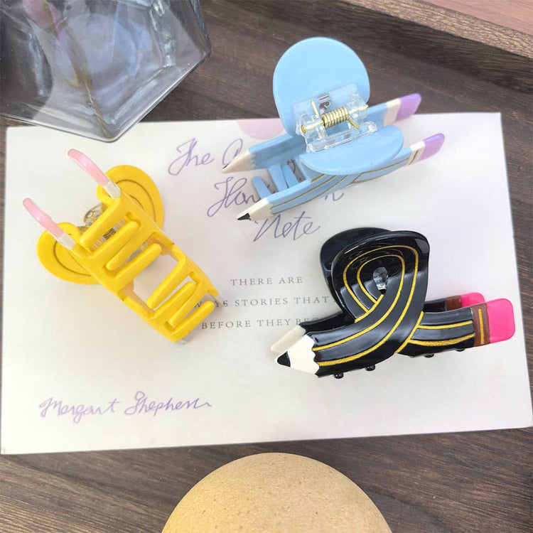 Yellow Twisted Pencil Hair Clip PRE-ORDER