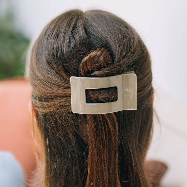 Teleties Small Flat Rectangle Hair Clip Sage It Ain't So