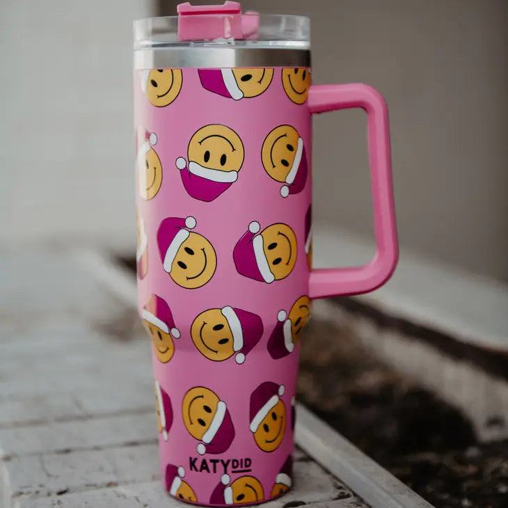 Happy Face Santa Hats Repeat Tumbler