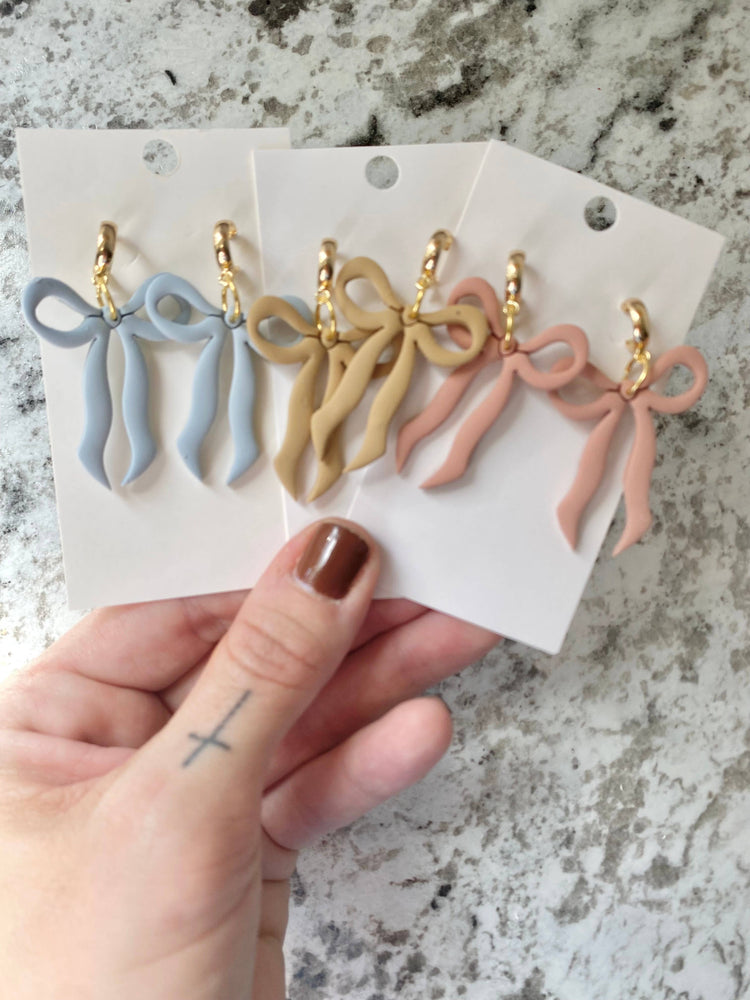 Dainty Bow Dangle Earrings