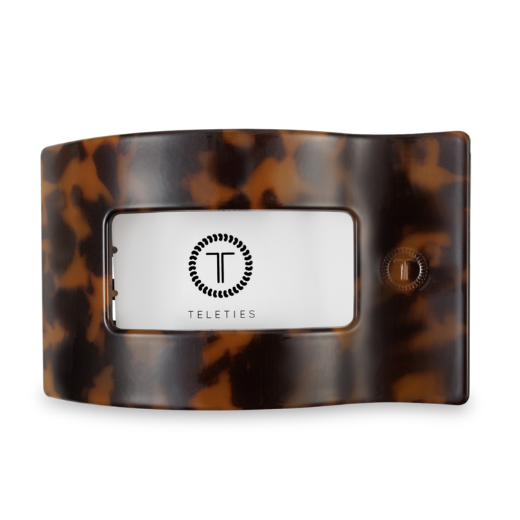Teleties Large Flat Rectangle Hair Clip Tortoise