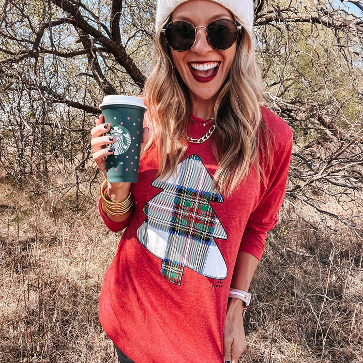 Plaid Tree Longsleeve tee