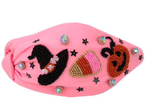 Pink Halloween Theme Bead Band