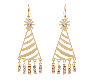 Paved Birthday Hat Earring