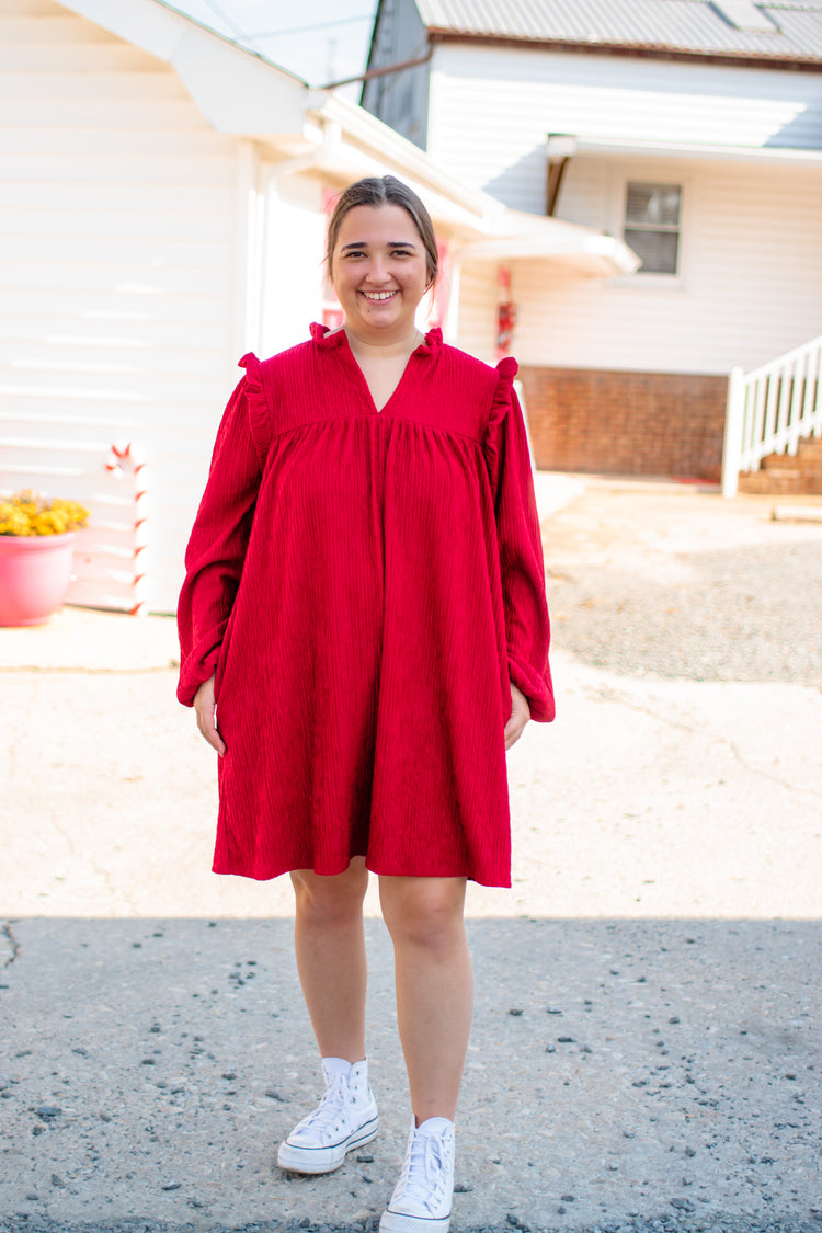 Ruffled Loose Fit Mini Dress