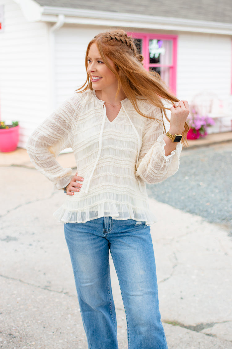 Eyes Closed Pleated Blouse
