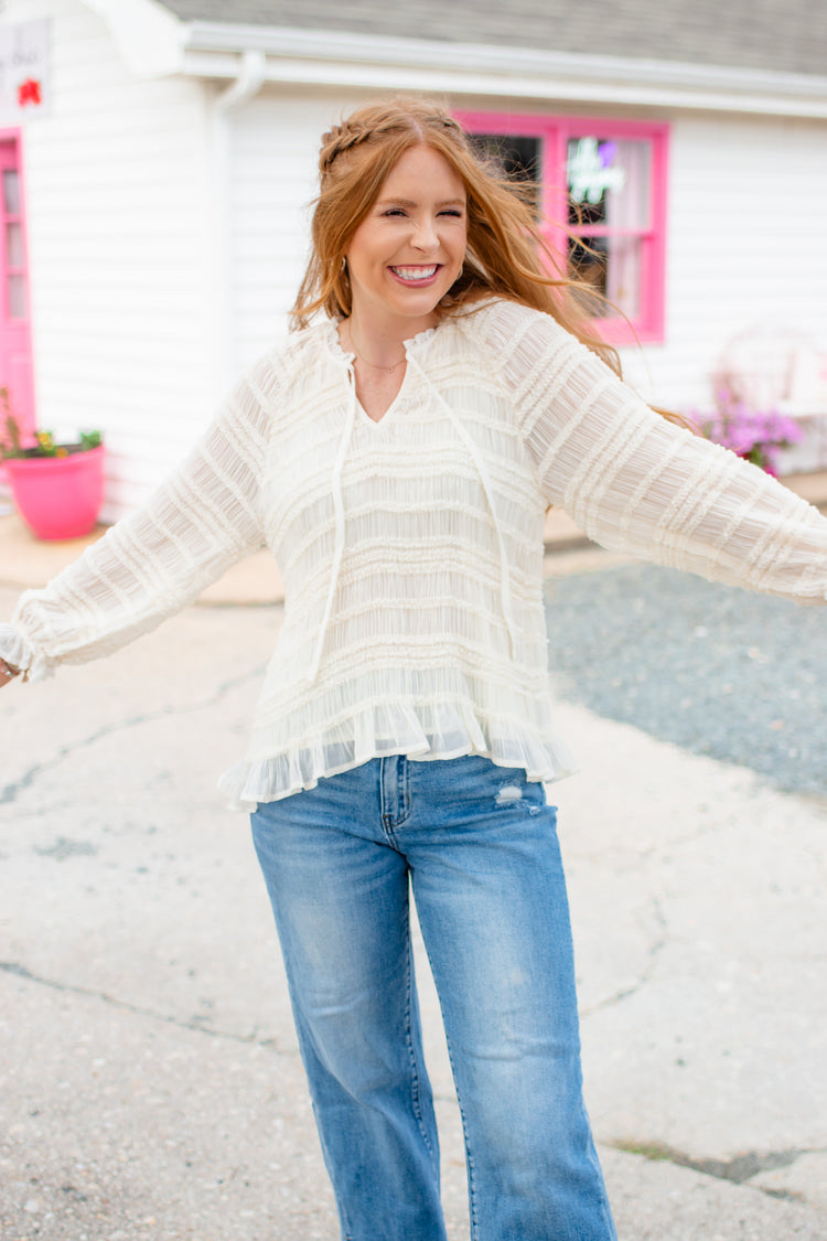 Eyes Closed Pleated Blouse
