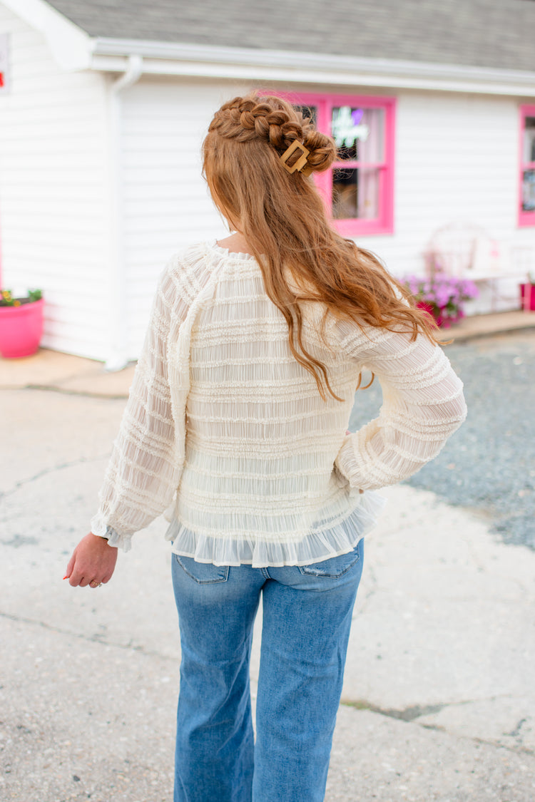Eyes Closed Pleated Blouse