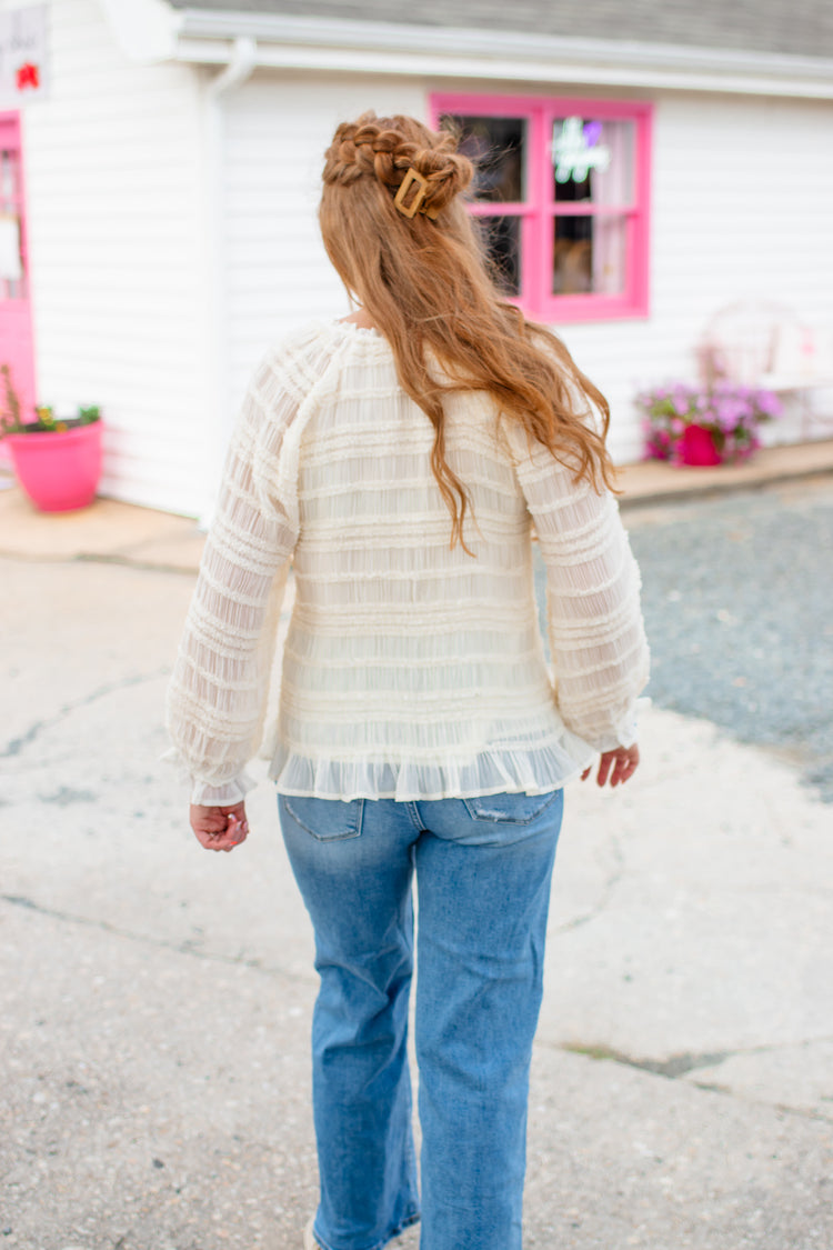 Eyes Closed Pleated Blouse