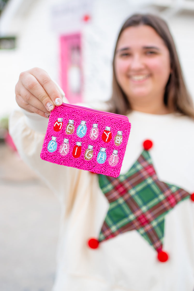 XMAS Lights "MERRY & BRIGHT" Pouch