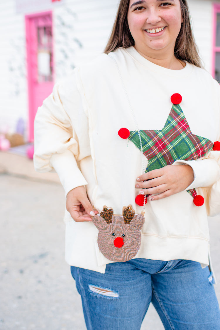 Christmas Rudolph Crossbody Pouch
