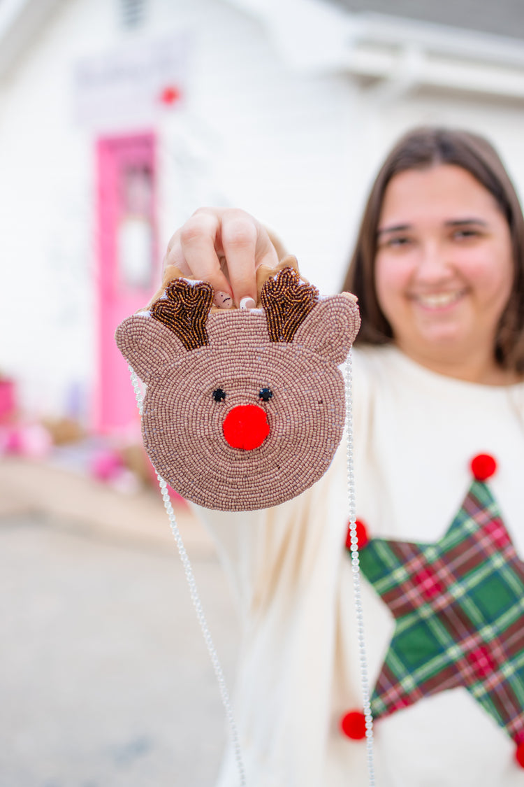 Christmas Rudolph Crossbody Pouch