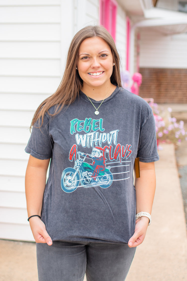Rebel Without A Claus Tee