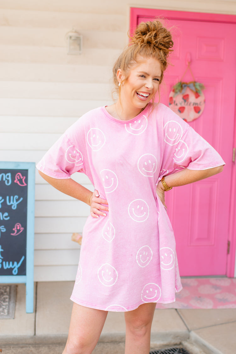 Live Laugh Love Dress Pink