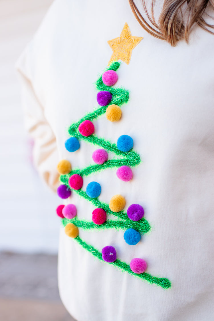 Multicolor Christmas Tree Lurex Sweatshirt