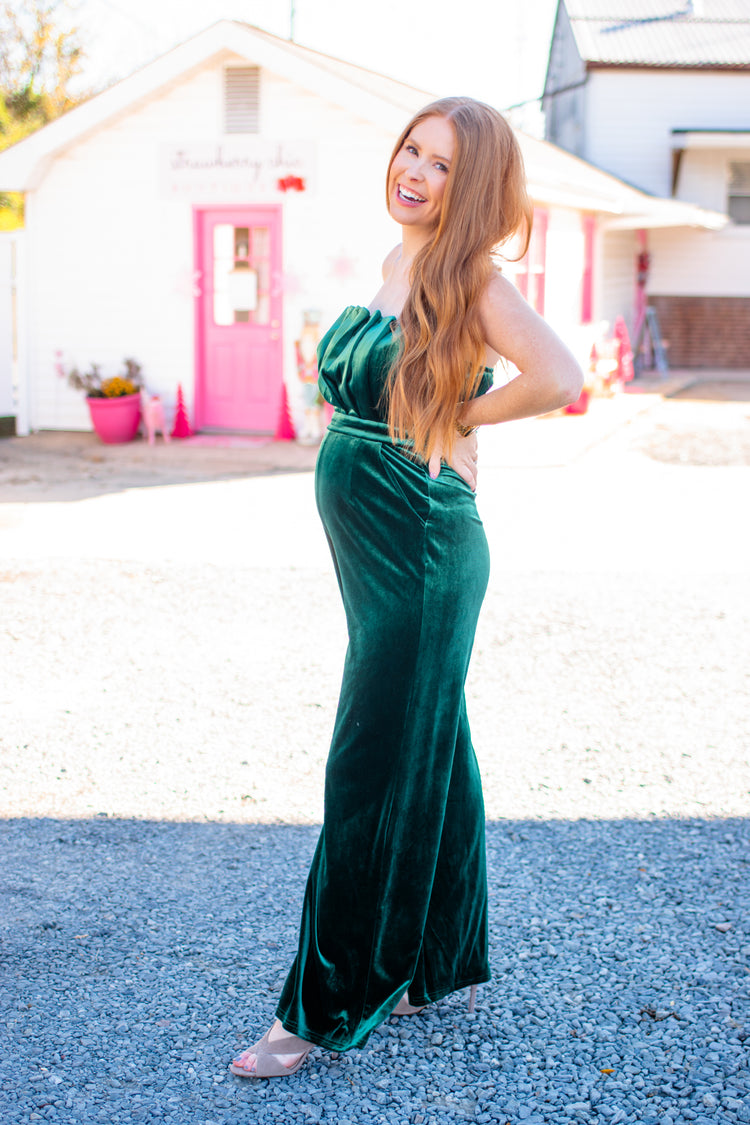 Mistletoe Emerald Jumpsuit