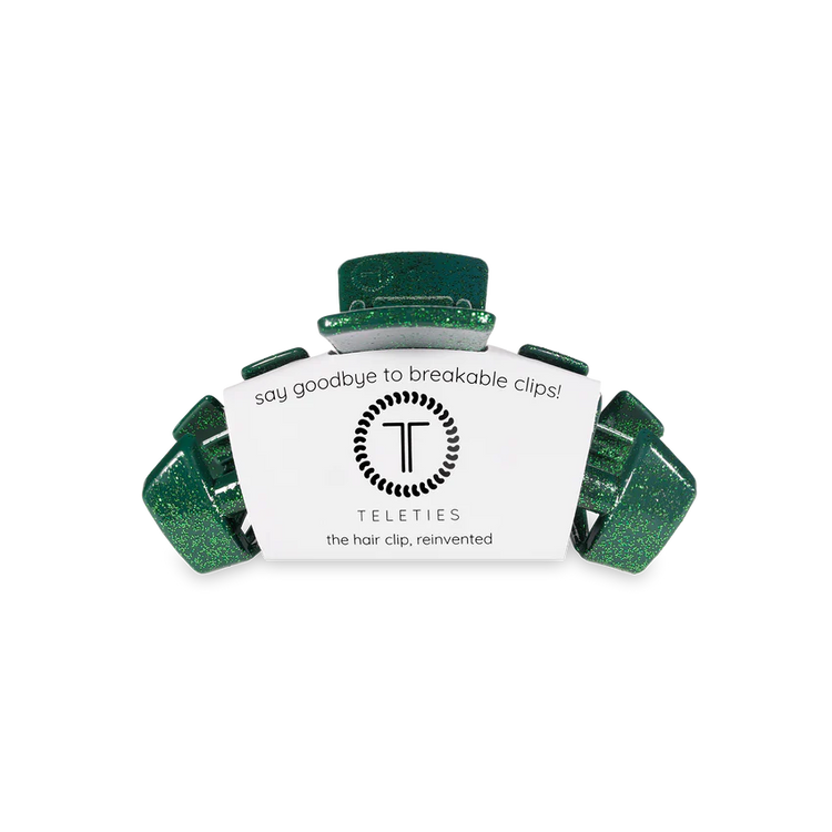Classic Green Glitter Tiny Hair Clip Teleties