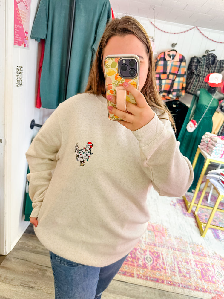 Christmas Light Chicken Sweatshirt
