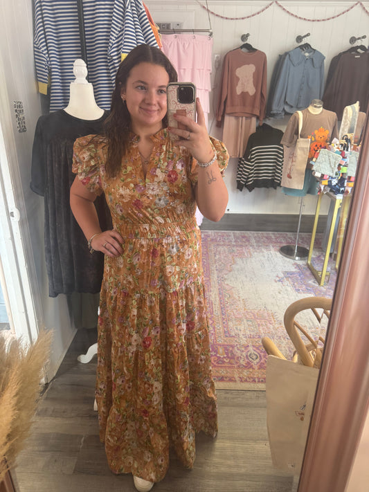 Golden Maxi Dress ONE LARGE LEFT