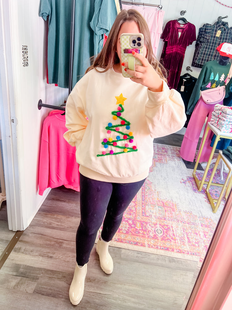Multicolor Christmas Tree Lurex Sweatshirt
