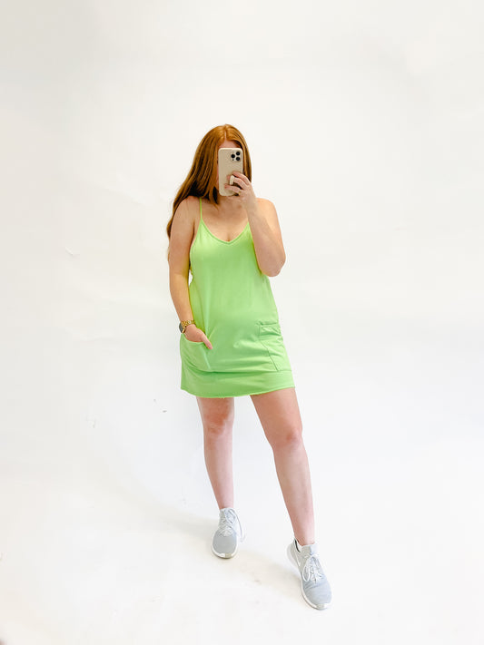 Sporty Gal Romper Dress Green