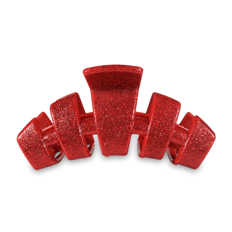 Classic Red Glitter Large Hair Clip Teleties