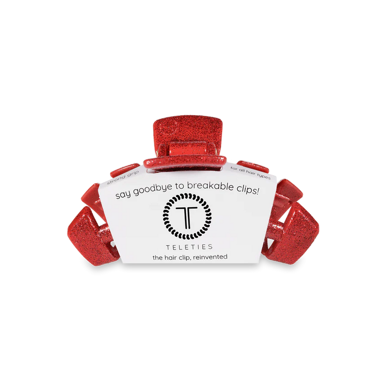 Classic Red Glitter Tiny Hair Clip Teleties