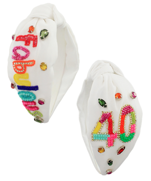 "Fabulous 40" Knoted Head Band