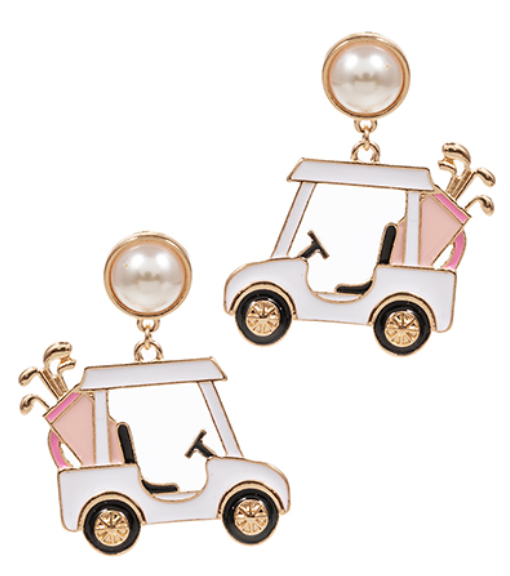 Golf Cart & Golf Club Earrings