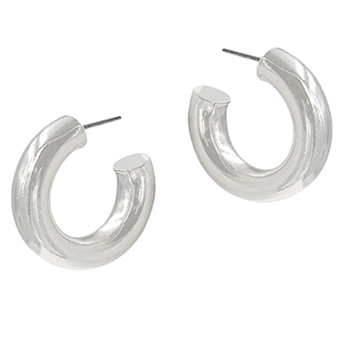 30mm Thick Hoops Rhodium