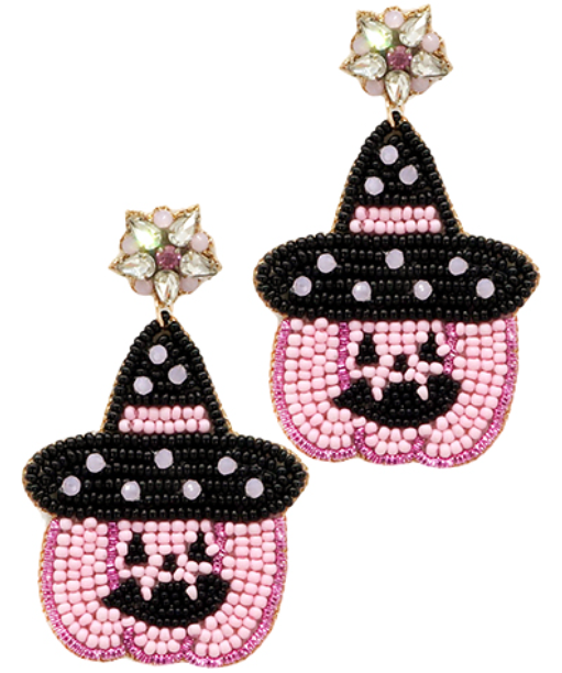 Halloween Witch Pumpkin Earrings